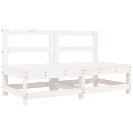 Set Salotto da Giardino 6 pz Bianco in Legno Massello di Pino