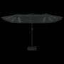Ombrellone a Doppia Testa con LED Nero 449x245 cm