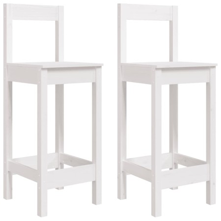 Set Bar da Giardino 3 pz Bianco in Legno Massello di Pino