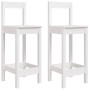 Set Bar da Giardino 3 pz Bianco in Legno Massello di Pino