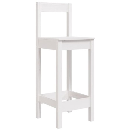 Set Bar da Giardino 3 pz Bianco in Legno Massello di Pino