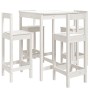 Set Bar da Giardino 5 pz Bianco in Legno Massello di Pino