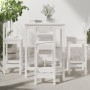 Set Bar da Giardino 5 pz Bianco in Legno Massello di Pino