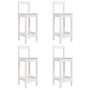 Set Bar da Giardino 5 pz Bianco in Legno Massello di Pino