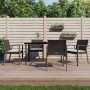 Sedie Giardino con Cuscini 4pz Marroni 56,5x57x83 cm Polyrattan