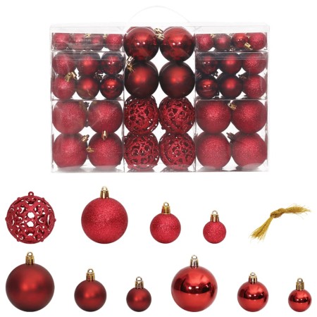 Palline di Natale 100 pz Rosso Vino 3 / 4 / 6 cm