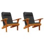 Cuscini per Sedia Adirondack 2 pz Neri in Tessuto Oxford