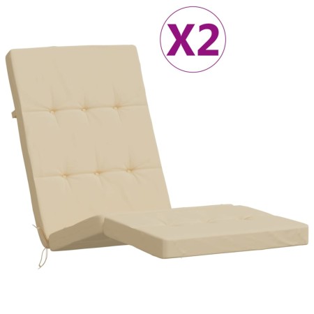 Cuscini per Sedia a Sdraio 2 pz Beige in Tessuto Oxford