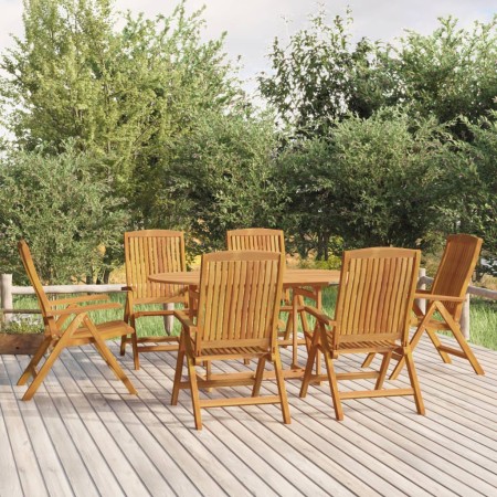 Set da Pranzo da Giardino 7 pz in Legno Massello di Teak