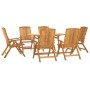 Set da Pranzo da Giardino 7 pz in Legno Massello di Teak