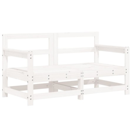 Set Salotto da Giardino 7 pz Bianco in Legno Massello di Pino