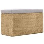Panca e 2 Pouf in Giunco Grigio