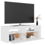 Mobile Porta TV con Luci LED Bianco 120x35x40 cm