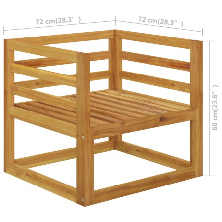 Sedia da Giardino con Cuscino Crema in Legno Massello di Acacia