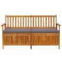 Cassapanca con Cuscino 148 cm in Legno Massello di Acacia