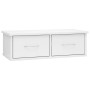 Scaffale Cassetti Parete Bianco Lucido 60x26x18,5cm Multistrato