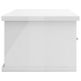 Scaffale Cassetti Parete Bianco Lucido 60x26x18,5cm Multistrato