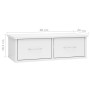 Scaffale Cassetti Parete Bianco Lucido 60x26x18,5cm Multistrato