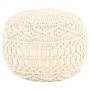 Pouf Lavorato a Mano in Macramé 45x30 cm in Cotone