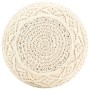 Pouf Lavorato a Mano in Macramé 45x30 cm in Cotone