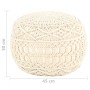 Pouf Lavorato a Mano in Macramé 45x30 cm in Cotone