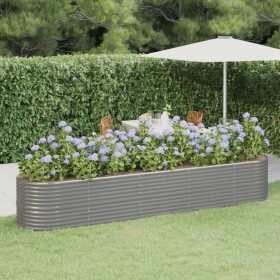 Letto Giardino Acciaio Verniciato a Polvere 368x80x68 cm Grigio