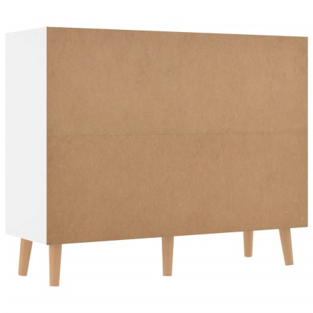 Credenza Bianco Lucido 90x30x72 cm in Legno Multistrato