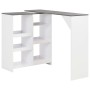 Tavolo da Bar con Scaffale Mobile Bianco 138x39x110 cm