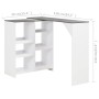 Tavolo da Bar con Scaffale Mobile Bianco 138x39x110 cm