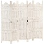 Divisorio 5 Pannelli Intagliato Bianco 200x165cm Mango Massello