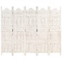 Divisorio 5 Pannelli Intagliato Bianco 200x165cm Mango Massello