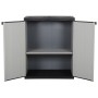 Armadietto da Giardino con 1 Ripiano Grigio e Nero 68x40x85 cm