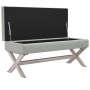 Sgabello Portaoggetti Grigio chiaro 110x45x49 cm in Velluto