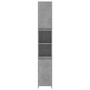 Mobile da Bagno Grigio Cemento 30x30x183,5 cm Legno Multistrato