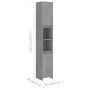 Mobile da Bagno Grigio Cemento 30x30x183,5 cm Legno Multistrato