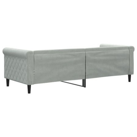 Letto da Giorno Grigio Chiaro 80x200 cm in Velluto