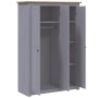 Armadio a 3 Ante Grigio 118x50x171,5cm in Pino Panama Range