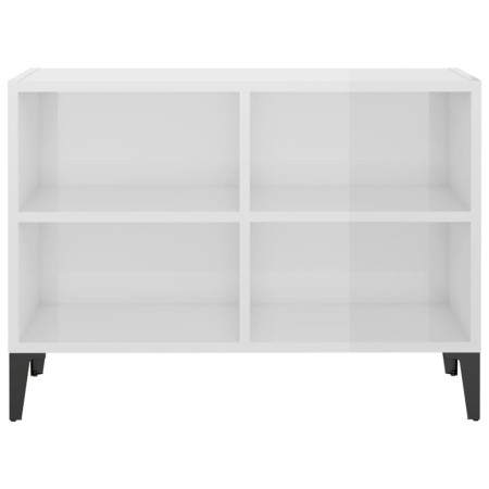 Mobile TV con Gambe in Metallo Bianco Lucido 69,5x30x50 cm