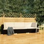 Set Divani da Giardino 3 pz con Cuscini in Polyrattan Nero