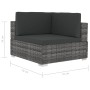 Set Divani da Giardino 4 pz con Cuscini in Polyrattan Grigio