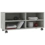 Mobile TV con Ruote Grigio Cemento 90x35x35 cm in Multistrato