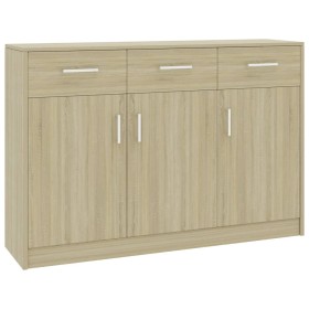 Credenza Rovere Sonoma 110x30x75 cm in Legno Multistrato