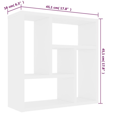 Scaffale a Parete Bianco 45,1x16x45,1 cm in Legno Multistrato