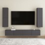 Mobili Porta TV 2pz Grigi 30,5x30x110 cm in Legno Multistrato