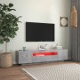 Mobile Porta TV con Luci LED Grigio Cemento 160x35x40 cm