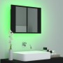 Armadietto a Specchio con Luci LED Nero 60x12x45 cm in Acrilico