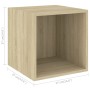 Mobili a Muro 2pz Rovere Sonoma 37x37x37 cm Legno Multistrato