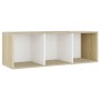 Mobile TV Bianco e Rovere Sonoma 107x35x37 cm Legno Multistrato