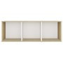 Mobile TV Bianco e Rovere Sonoma 107x35x37 cm Legno Multistrato