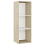 Mobile TV Bianco e Rovere Sonoma 107x35x37 cm Legno Multistrato